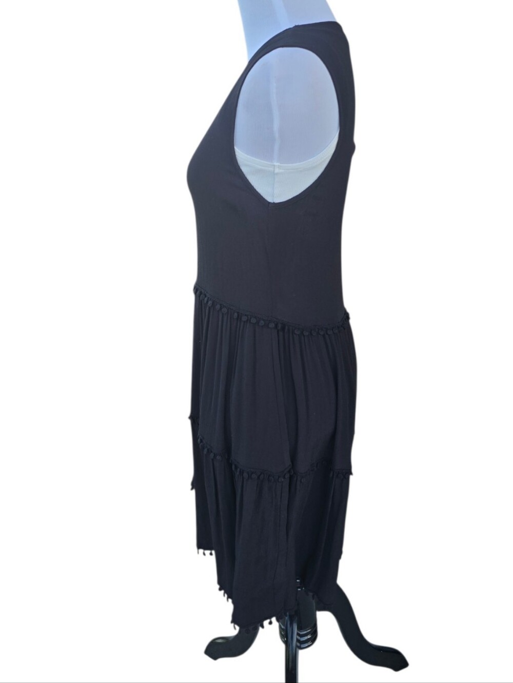 For Love And Lemons Black Tiered Mini Dress Size XS - Picture 7 of 8